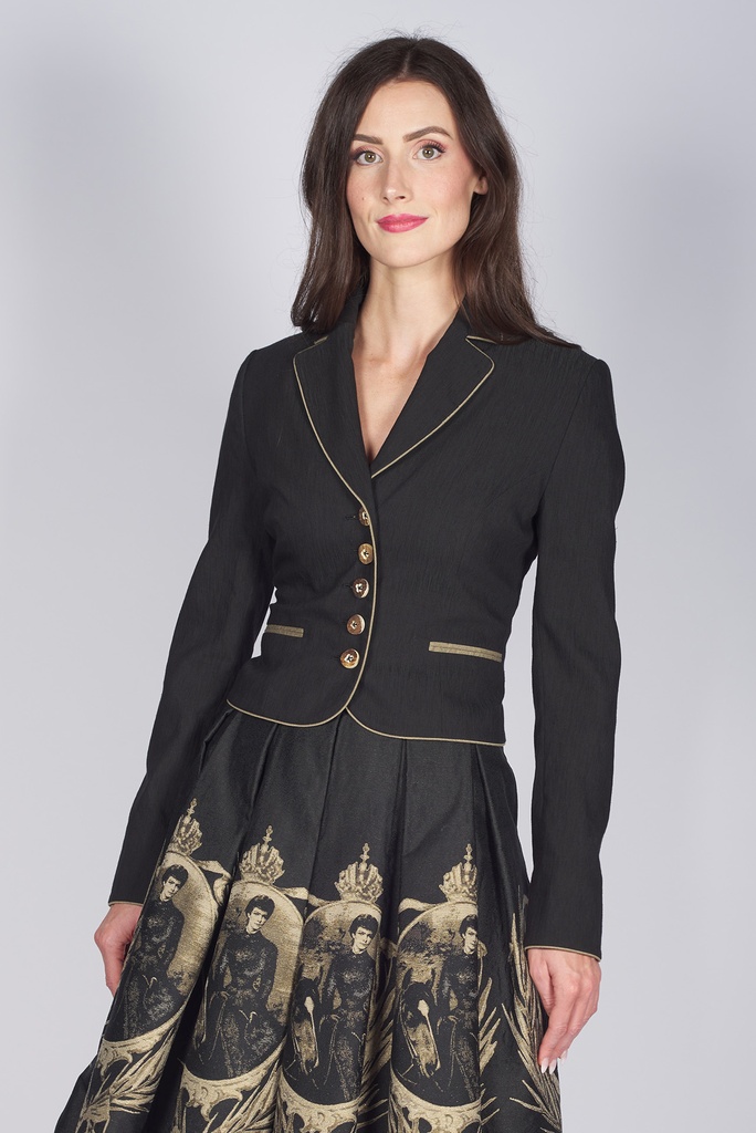 Sisi Kurze Revers-Jacke schwarz
