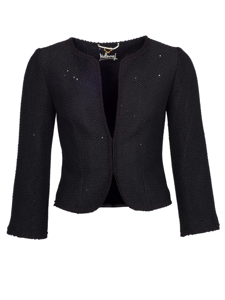 Schlichte Jacke mit Hakenverschluss in schwarz