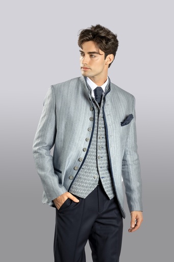 [15U418-UU-kristallblau-UK-marine] Vielknopf-Jacke kristallblau