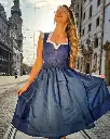 Dirndl-Kombi Emma in azur